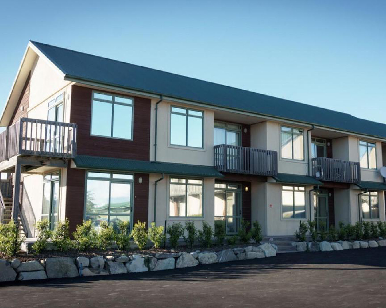 A block motel unit at Lake Tekapo Village Motel, one of the best places to stay in Tekapo. 