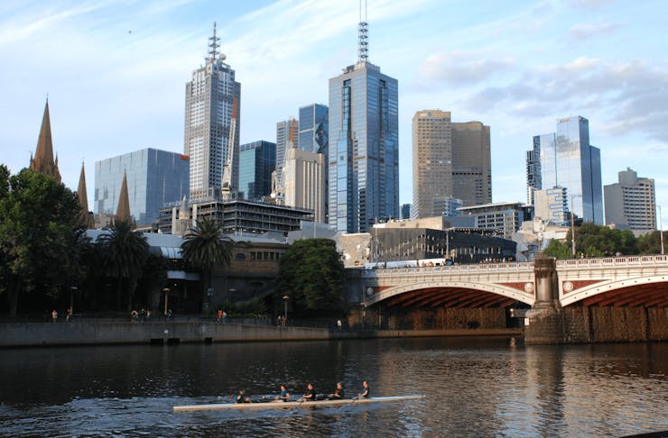 A shot of the CBD from the Yarra river. 