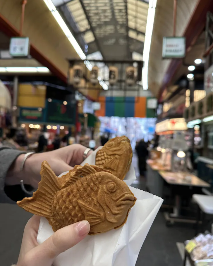 Fish-shaped sweet treats from the markets in Dotonbori Osaka.