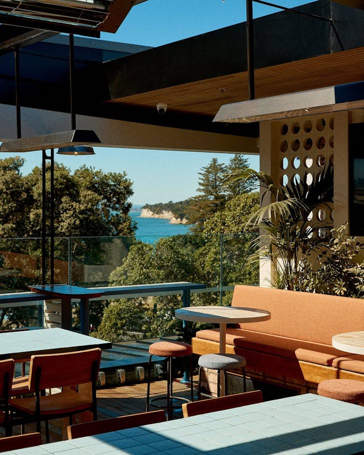 The stunning rooftop view at Takapuna Surf Club. 