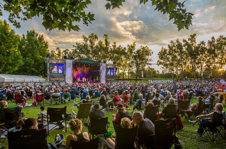 Crowd at park concert