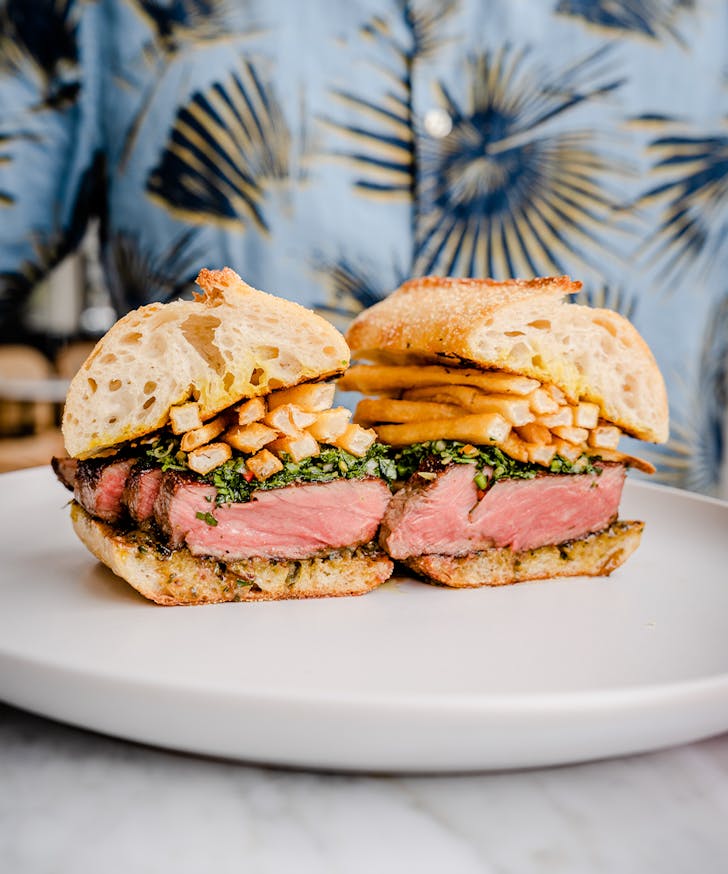 steak and frites sandwich