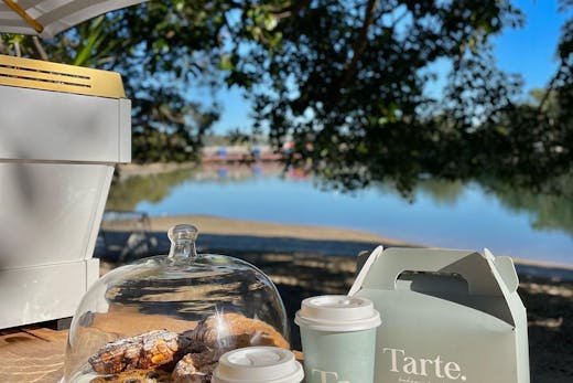 a coffee cart overlooking currumbin creek