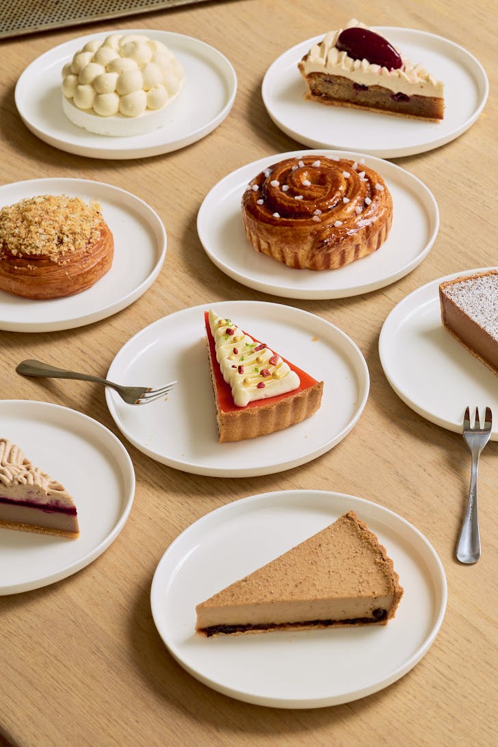 An assortment of tarts on a table