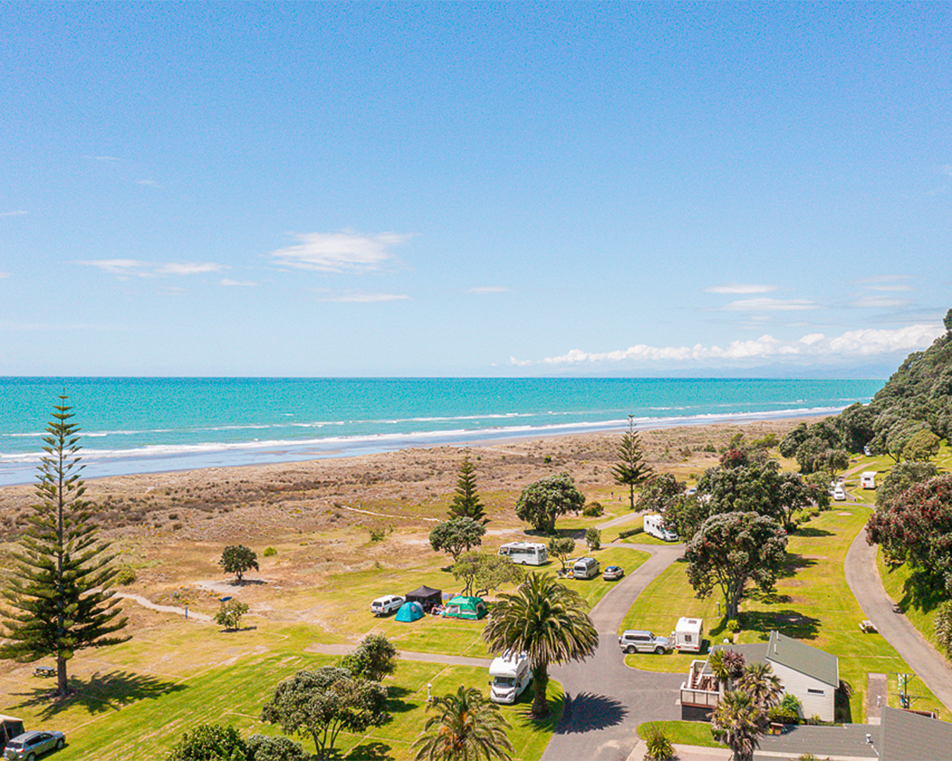 A view over the Tasman Holiday Parks - Ohiwa Beach