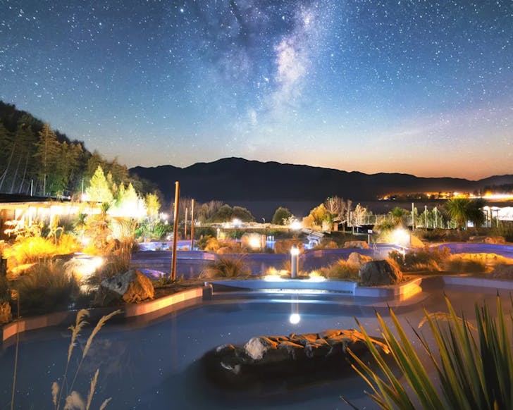 Experience hot pools with a side of stargazing at Tekapo Springs. 