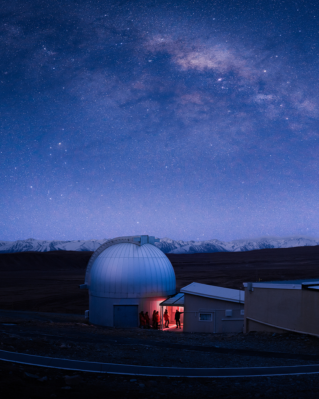 Mount John Observatory Under A Starry Night Sky