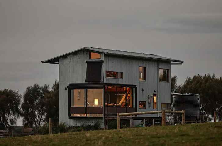 A view of the outside of The Cutting tiny home in Victoria