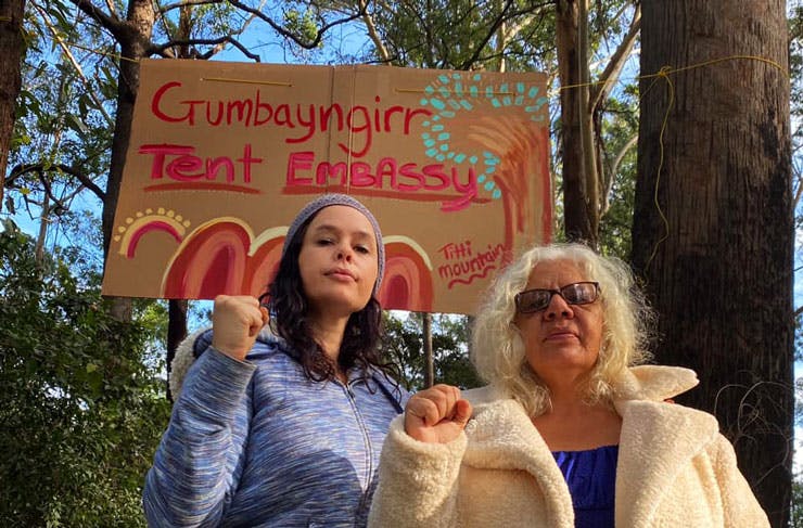 Members of the Gumbaynggirr community are protesting logging in the Nambucca State Forest. 