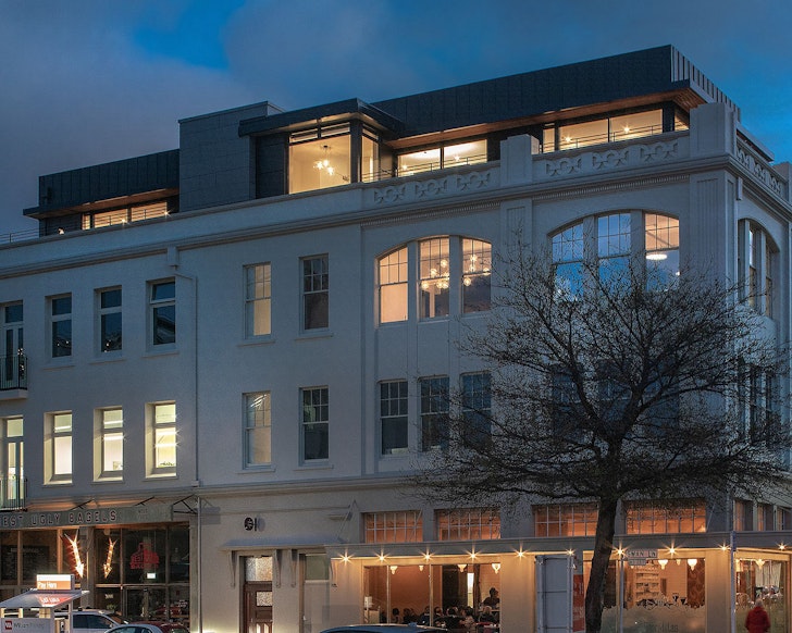 An exterior view of The Swan Penthouse one of the best Wellington Airbnbs