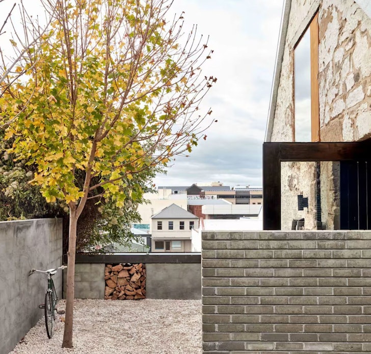 The view from the couryard of The Barn one of the best Airbnbs in Hobart