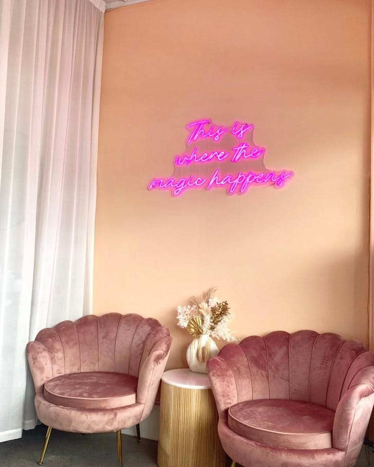 The gorgeous waiting area at The Beauty Chambers. 