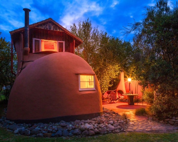 An exterior view of The Boot best New Zealand Airbnbs with fireplaces