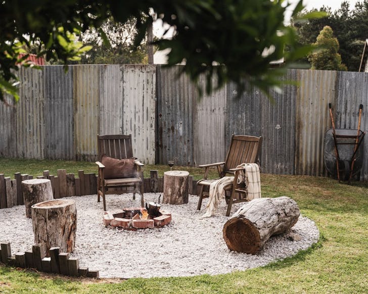 The fire pit at The Bushmans romantic Airbnb WA