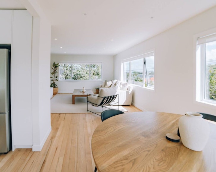 The Scandi-style interior of The Devonport Retreat one of the best Auckland Airbnbs