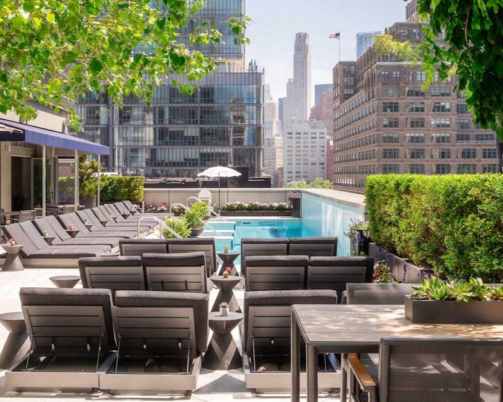 The outdoor pool at The Dominick best hotels Soho New York