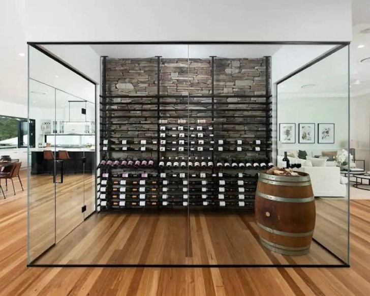 Wine cellar within living room