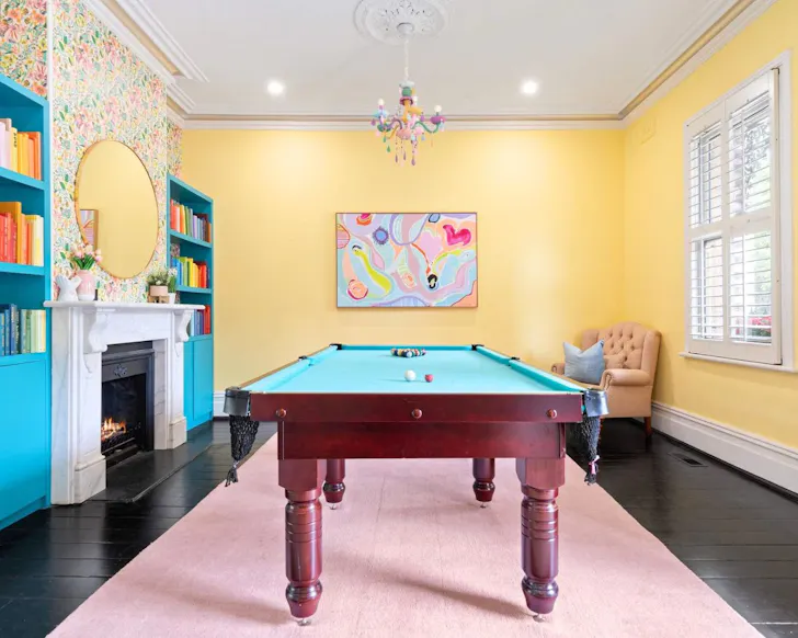 The pool table at The Evelyn best kid-friendly Airbnbs Melbourne