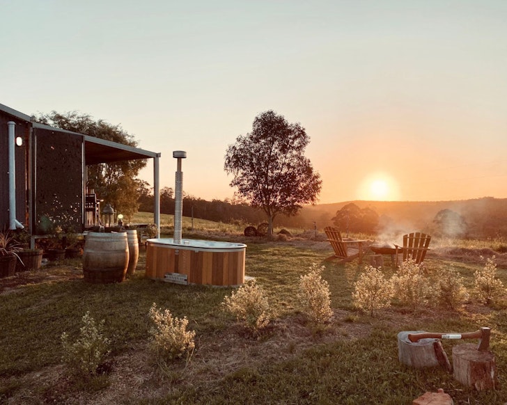An exgterior view of The Grove At Ryan’s Rest best Airbnbs outdoor baths WA