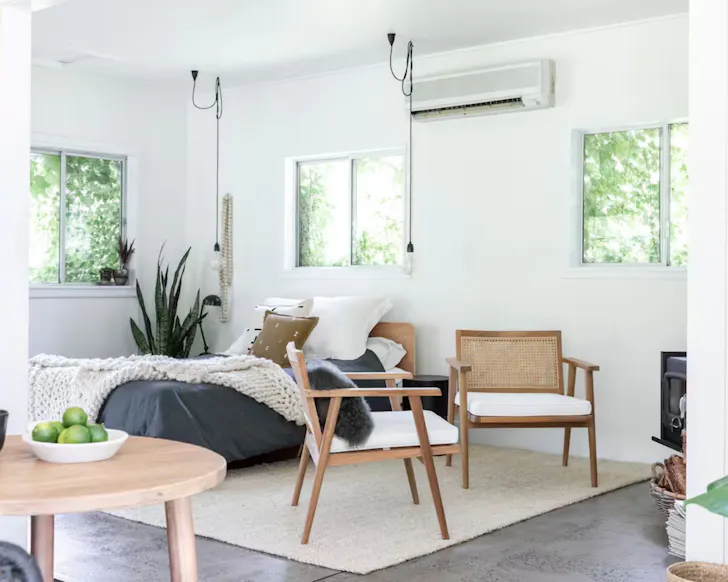 A view of the living space of The Growers Cottage Airbnb one of the most romantic stays in NSW