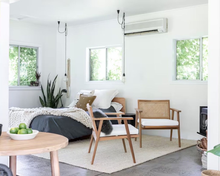 A view of the living space of The Growers Cottage Airbnb one of the most romantic stays in NSW