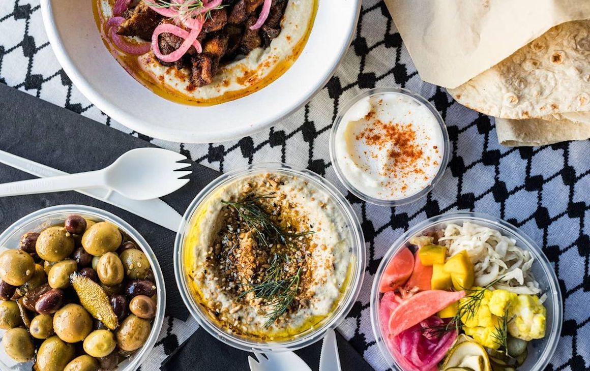 Takeaway dishes from The Hummus Club