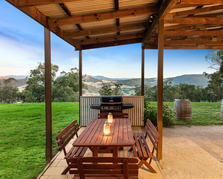 The view from the deck at The Lodge By Mt Bellevue best farm stays Victoria