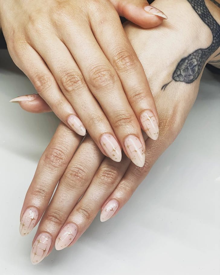Prettty celestial-style tips by Debbie Walsh. 
