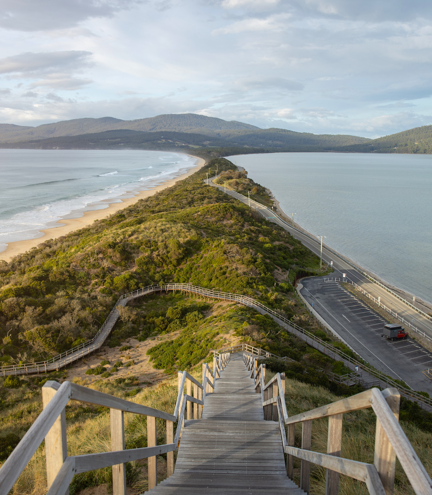 A shot from the top of the stairs at The Neck in Tasmania, Australia.