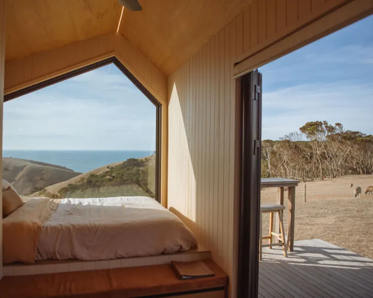 The bed with a viewa at The Passage best romantic getaways SA