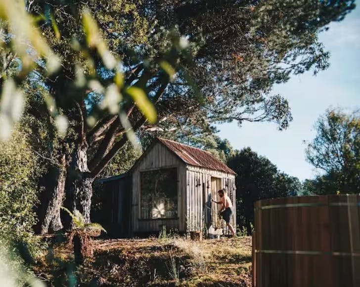 A view of the Picker's Cabin one of the best Airbnbs in Tasmania