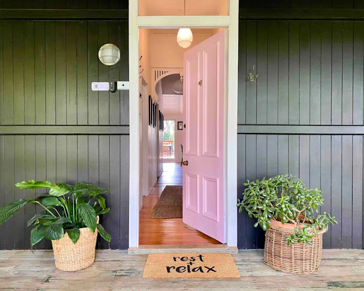The pink door at The Pink Door best pet-friendly accommodation Queensland
