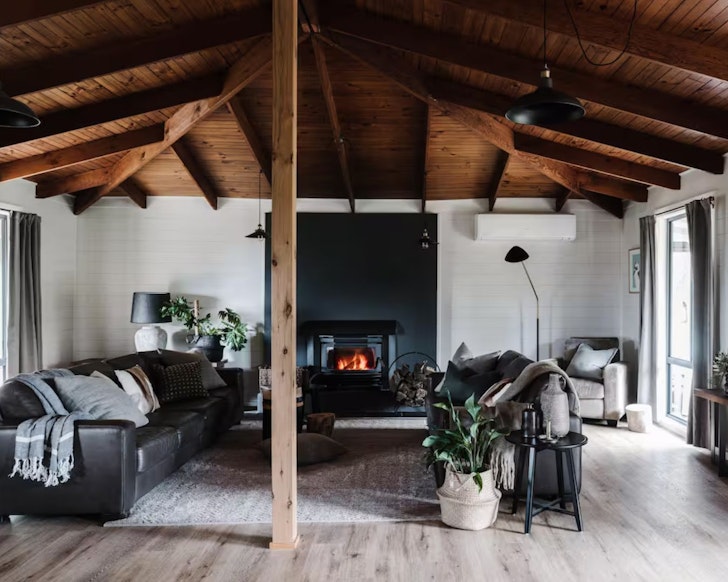 The living space at The Ridge House one of the best stays for large groups Victoria