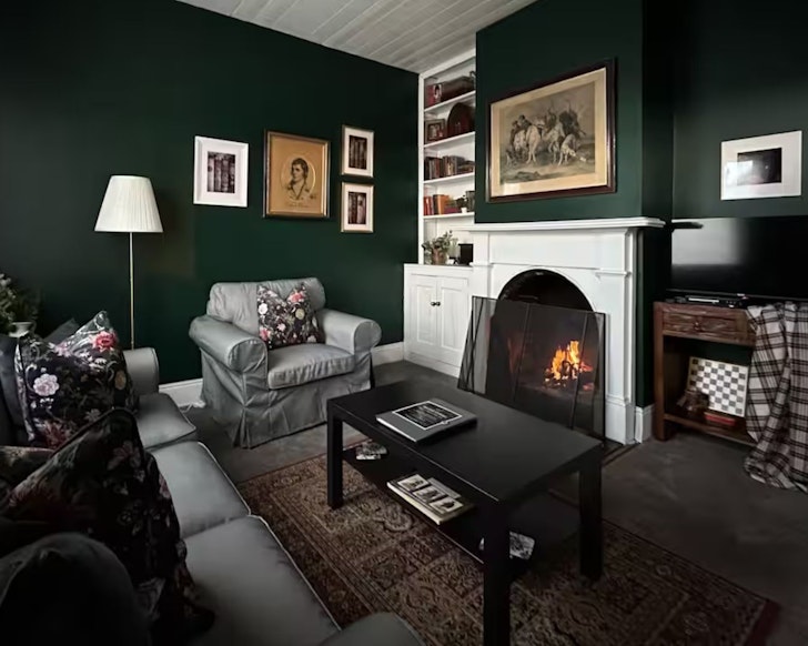 A view of the living room at The Scottish Cottage one of the best Airbnbs in Launceston