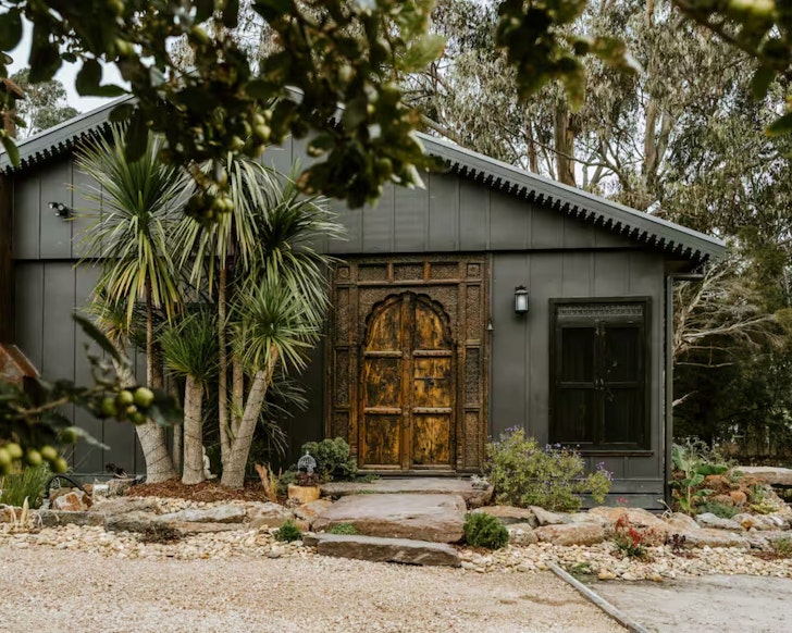 The ornate front door at The Temple one of the best romantic getaways in Australia