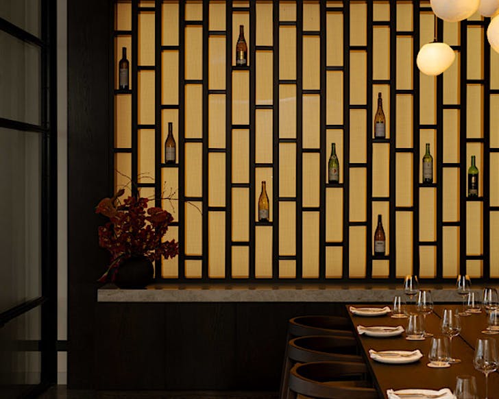 The 'wall of fallen soldiers' at The Wine Room. 