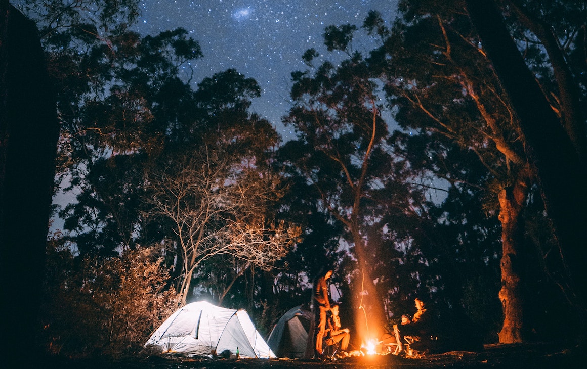 campers in Dwellingup at night