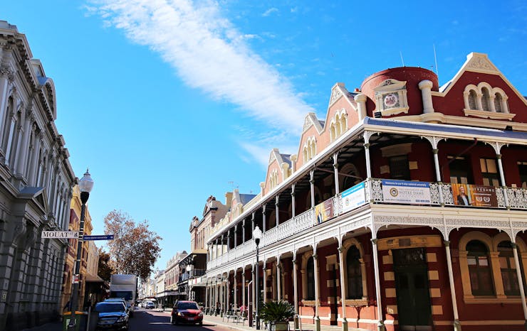 Streetscape of Fremantle on a sunny day