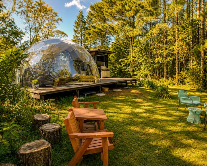 The mirrored dome at Through The Looking Glass