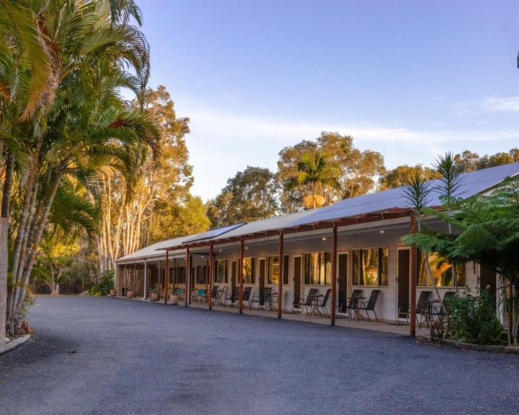 An exterior view of Tin Can Bay Motel one of the best motels in Australia