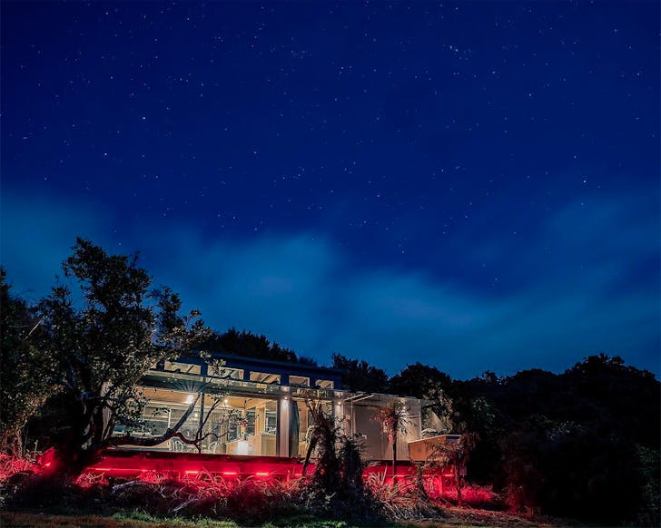 Stars shine above Tokoeka PurePod in Stewart Island.