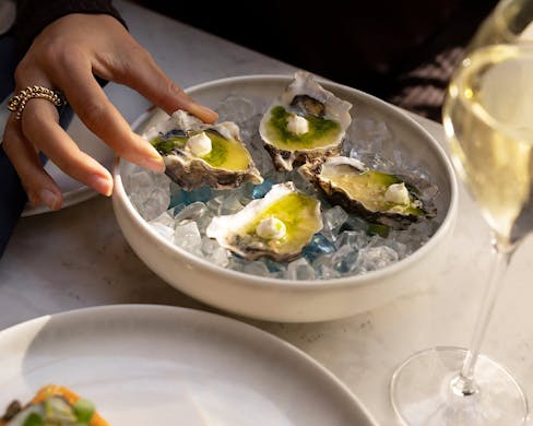 Picking up an oyster