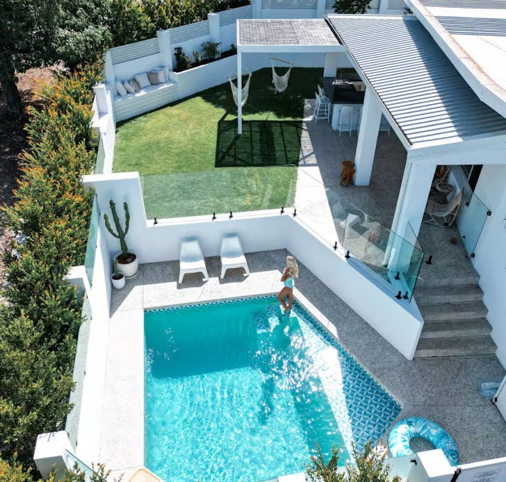 A view of the pool at Turquoise Waters kid friendly Airbnb Perth