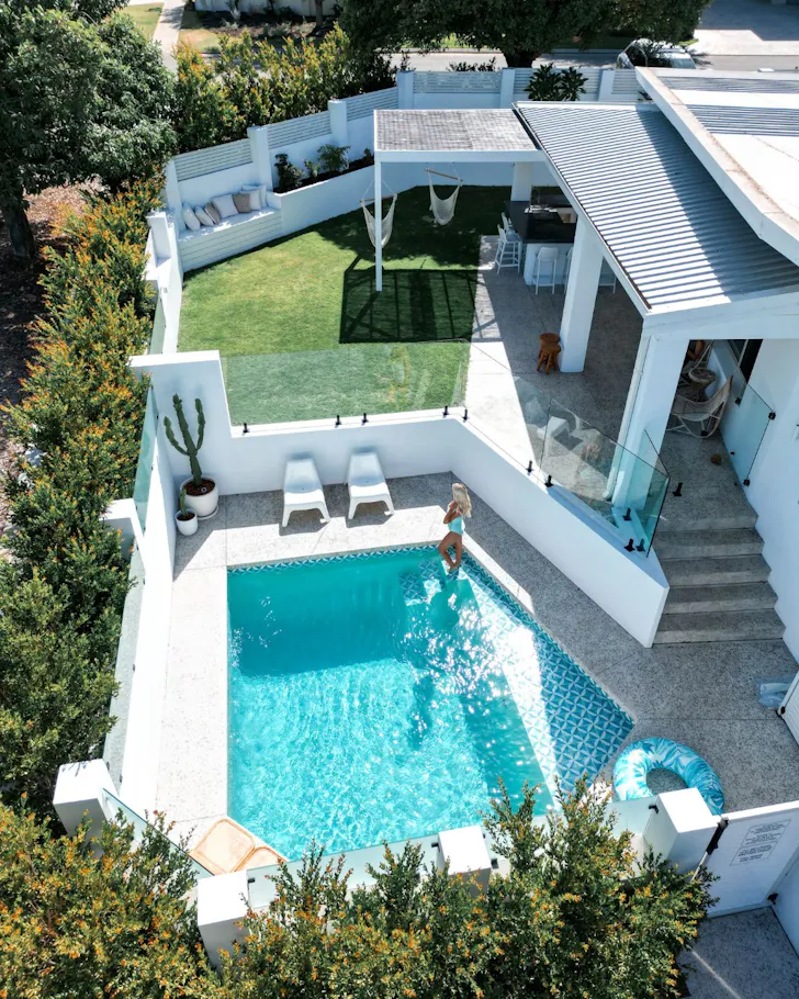 A view of the pool at Turquoise Waters Retreat one of the best Perth Airbnbs