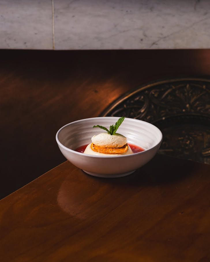The vanilla cream panna cotta at Tutto Bene, one of the best Italian restaurants in Christchurch. 