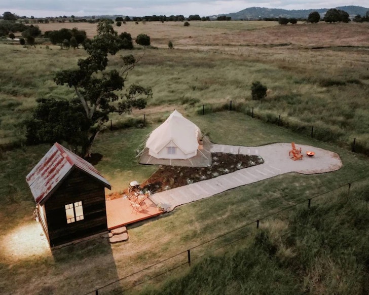 An aerial view of Twigley Farm one of the best romantic getaways Queensland
