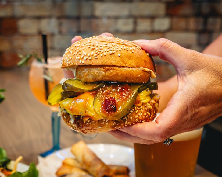 A cheeseburger to end all cheeseburgers. 