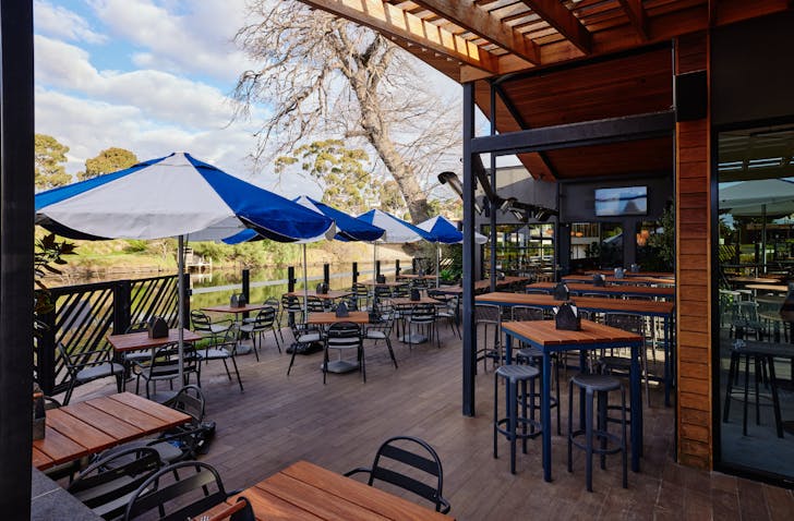 The Anglers Tavern in Maribyrnong has reopened and it's slinging pints on this gorgeous deck over looking the river.