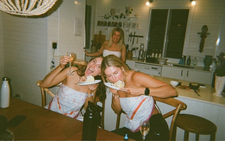 Ladies enjoying their food