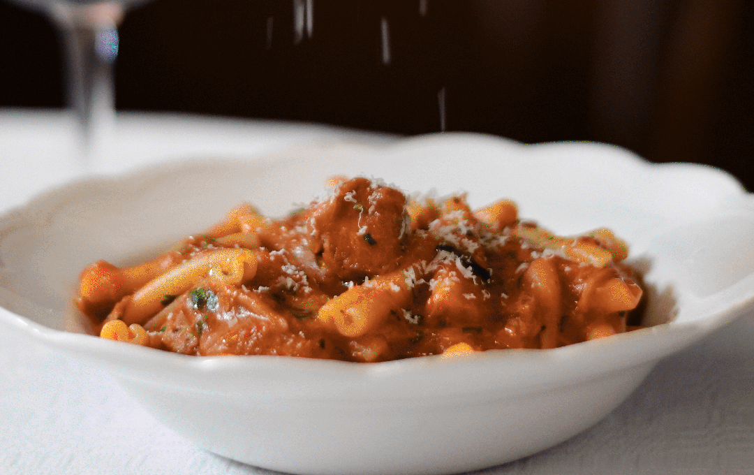 A heart plate of pasta at an Italian restaurant in Melbourne, Umberto Espresso Bar.